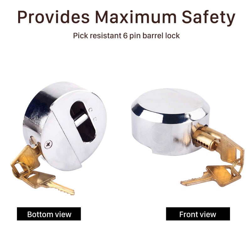 Liusin Hidden Shackle Van Door Lock - Cargo Van High Security Hasp Padlock 1/2 X for Garage, Shed, Barn, Trailer, RV - Heavy Duty Steel Padlock and Hasp Set With Bolt - Image 3